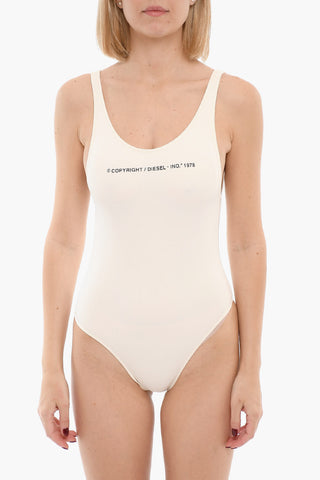 Solid Color BFSW-LIA One Piece Swimsuit with Contrasting Print