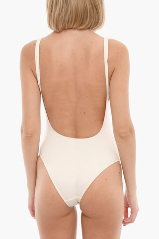 Solid Color BFSW-LIA One Piece Swimsuit with Contrasting Print