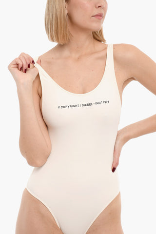 Solid Color BFSW-LIA One Piece Swimsuit with Contrasting Print
