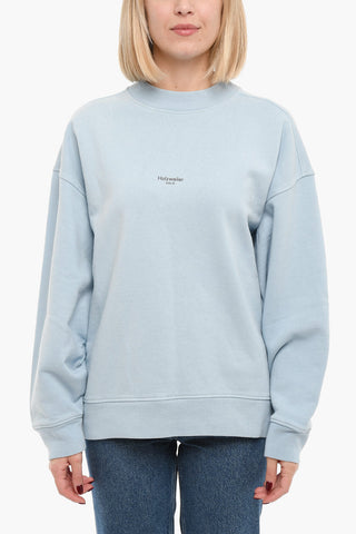 Solid Color MEZZANINE OSLO Crew-neck Sweatshirt with Ribbed Edges