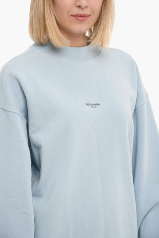 Solid Color MEZZANINE OSLO Crew-neck Sweatshirt with Ribbed Edges
