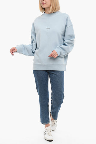 Solid Color MEZZANINE OSLO Crew-neck Sweatshirt with Ribbed Edges