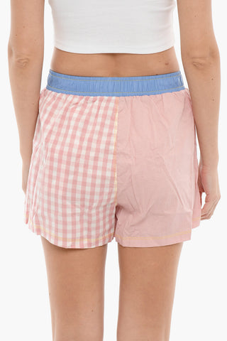 Checked Cotton UNISEX Boxer-Shorts with Drawstring Waist