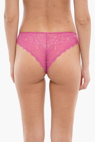 EMPORIO Solid Color Lace Slip with Golden Logo