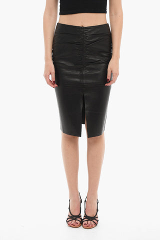 Leather CHIA Pencil Skirt with Side Zip