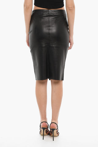 Leather CHIA Pencil Skirt with Side Zip