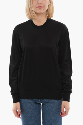 Light Crewneck Sweatshirt with Colored Side Bands