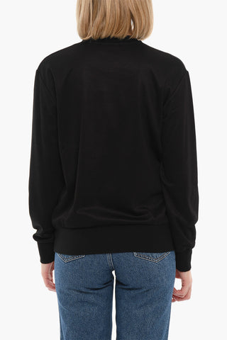 Light Crewneck Sweatshirt with Colored Side Bands