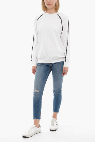 LOVE Lightweight Crew-Neck Sweatshirt with Logoed Bands