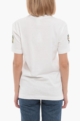 LIBERTY T-Shirt Girocollo Decorata con Ricami e Stampe