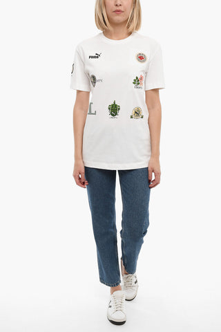 LIBERTY T-Shirt Girocollo Decorata con Ricami e Stampe