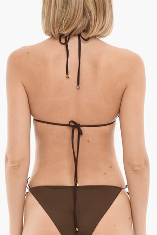 Top Bikini a Triangolo in Tinta Unita