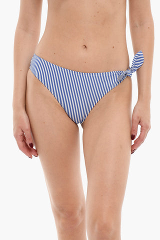 Awning Striped Bikini Bottom with Bow Detail