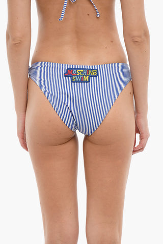 Awning Striped Bikini Bottom with Bow Detail