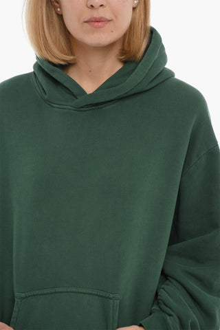 Solid Color Fleeced-Cotton Oversize Hoodie
