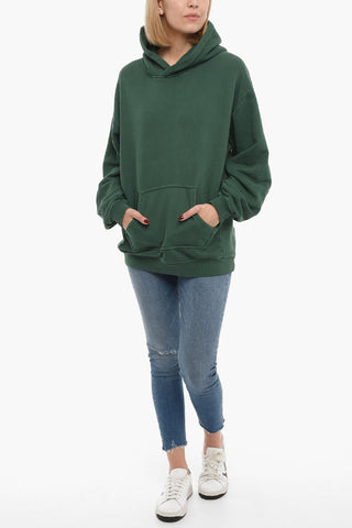 Solid Color Fleeced-Cotton Oversize Hoodie