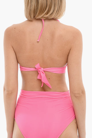 SWIM Bikini Top a Triangolo con Maxi Stampa Logo