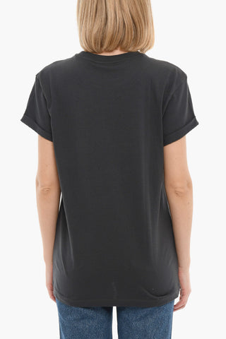 Crew-neck T-Shirt with Printed Contrasting Logo