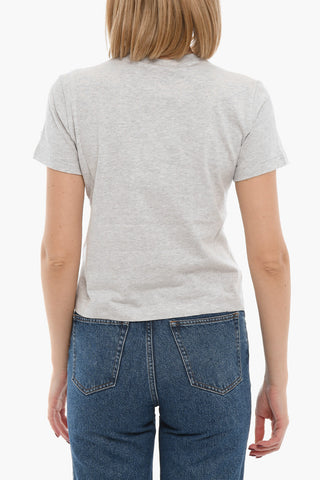 Crew-neck T-Shirt with Contrasting Print