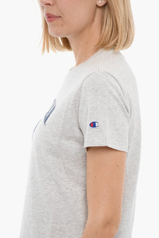 Crew-neck T-Shirt with Contrasting Print