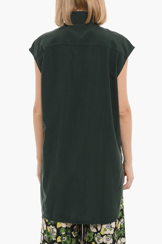 Short Sleeve Silk Long Shirt