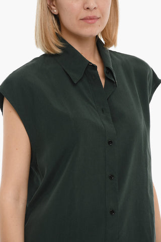 Short Sleeve Silk Long Shirt