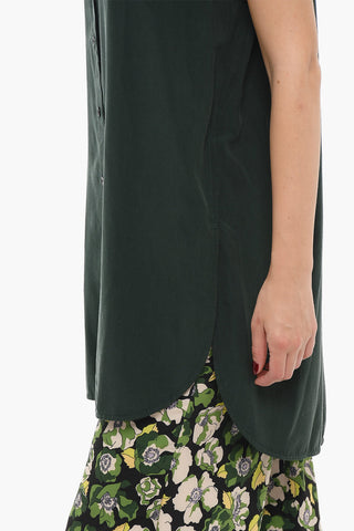 Short Sleeve Silk Long Shirt
