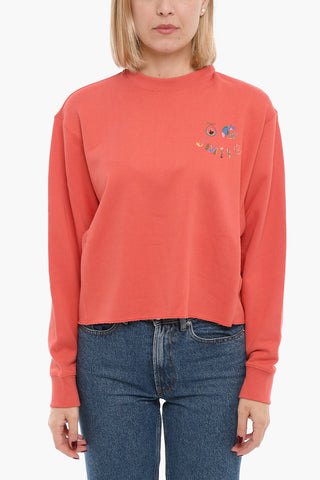 Brushed Cotton EUGENIA Crew-neck Sweatshirt