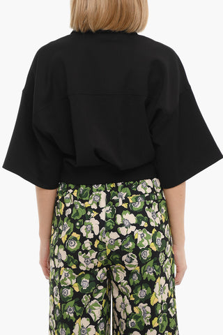 Camicia Crop in Gabardine di Cotone con Doppio Taschino