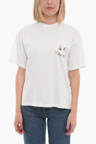 Crew-neck T-Shirt with Contrasting Print