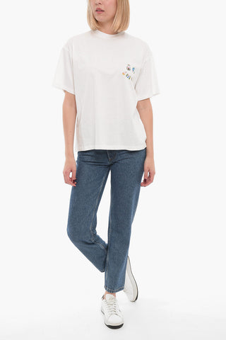Crew-neck T-Shirt with Contrasting Print
