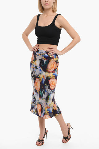 Patterned Pencil Skirt with Side Zip