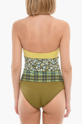 Patterned GARDEN MAILLOT Strapless One-Piece Swimsuit