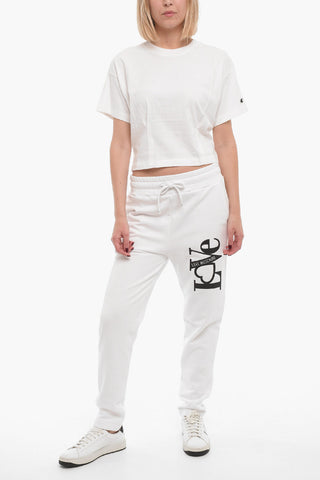 LOVE Brushed Cotton Joggers with Contrasting Logo