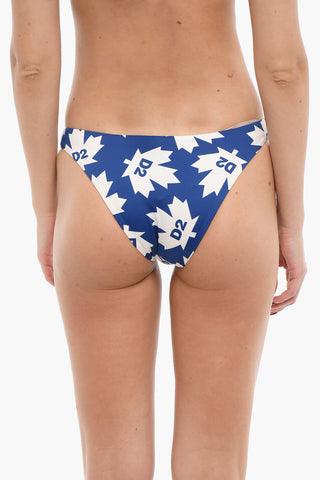 Bikini Slip Bicolore con Logo All-Over