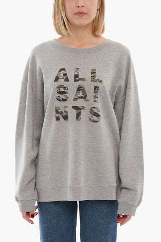 Crew-neck ADOPTO IONA Sweatshirt with Camouflage Patterned Logo 