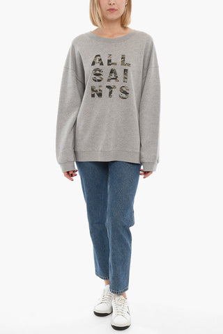 Crew-neck ADOPTO IONA Sweatshirt with Camouflage Patterned Logo 