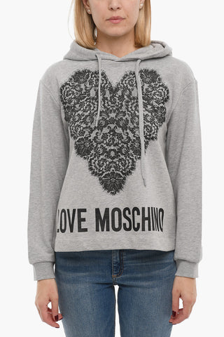 Hoodie with Lace Print