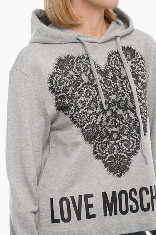 Hoodie with Lace Print