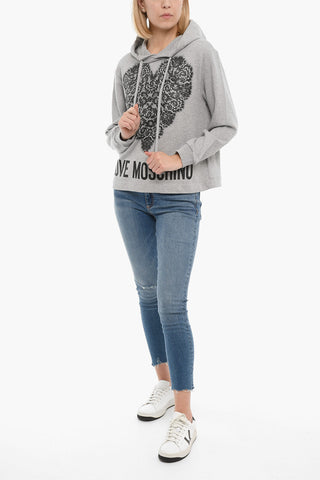 Hoodie with Lace Print
