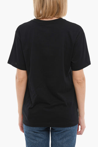 T-Shirt Girocollo con Logo Ricamato