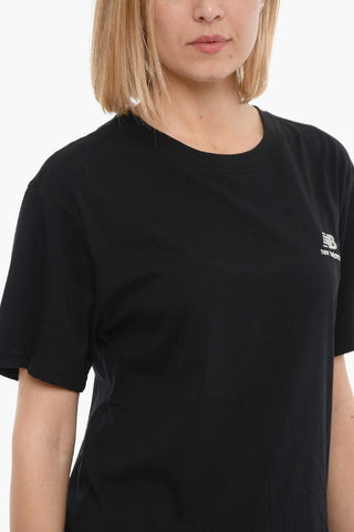 T-Shirt Girocollo con Logo Ricamato