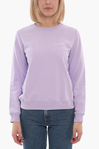 Brushed Cotton Crew-neck Sweatshirt with Printed Logo