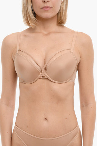 Solid Color GLOSSY Bra with Cut-Out Details