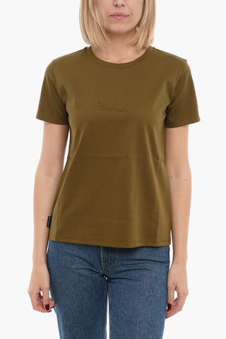 Crew-neck T-Shirt with Embossed Logo