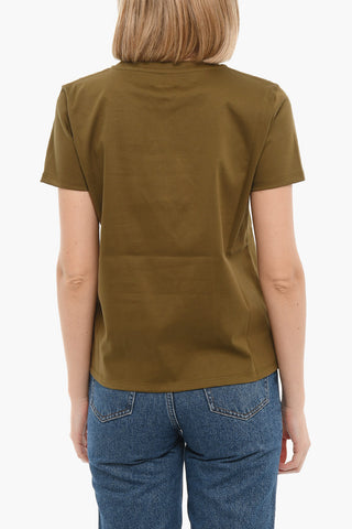 Crew-neck T-Shirt with Embossed Logo