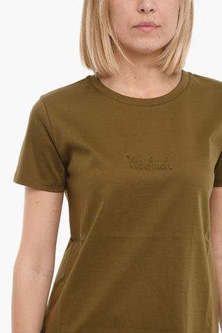 Crew-neck T-Shirt with Embossed Logo