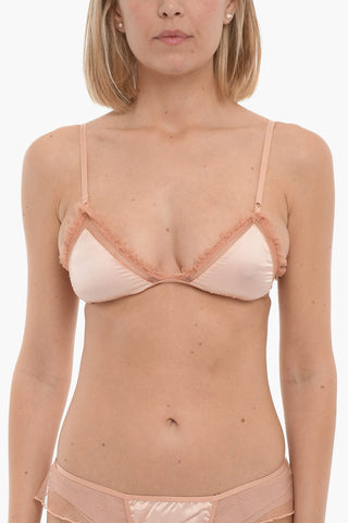 Satin Bra with Tulle Details