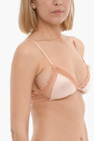 Satin Bra with Tulle Details