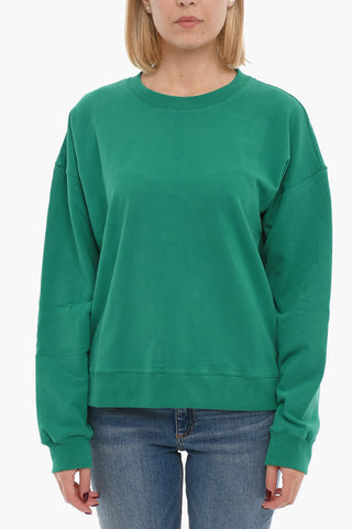 Fleeced-Cotton WADE Crew-Neck Sweatshirt with Embossed Logo